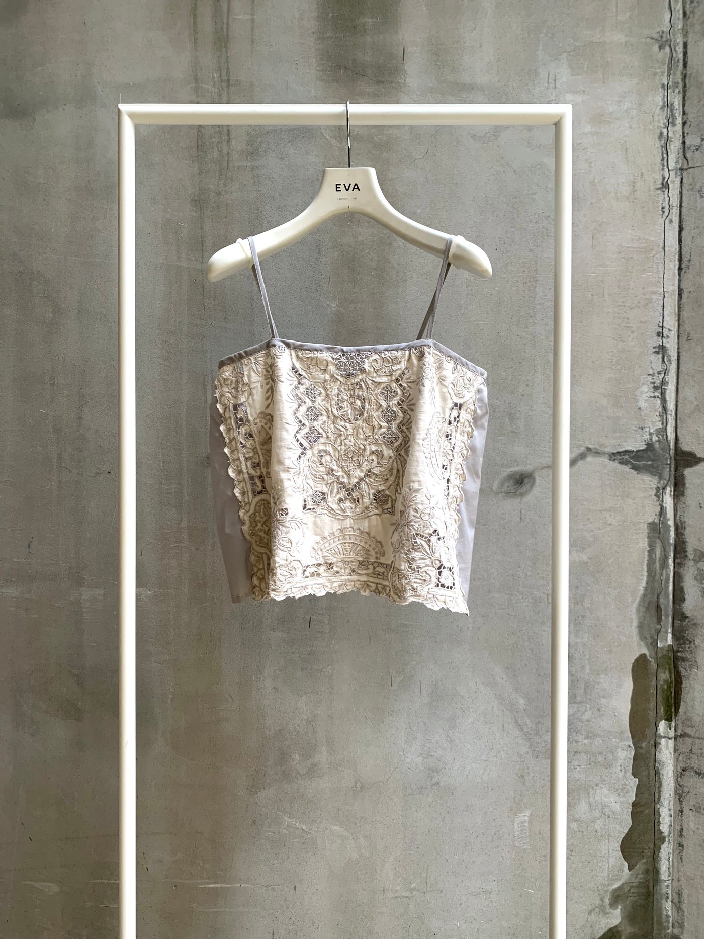 RECONSTRUCTED VINTAGE CUTWORK LACE CAMISOLE